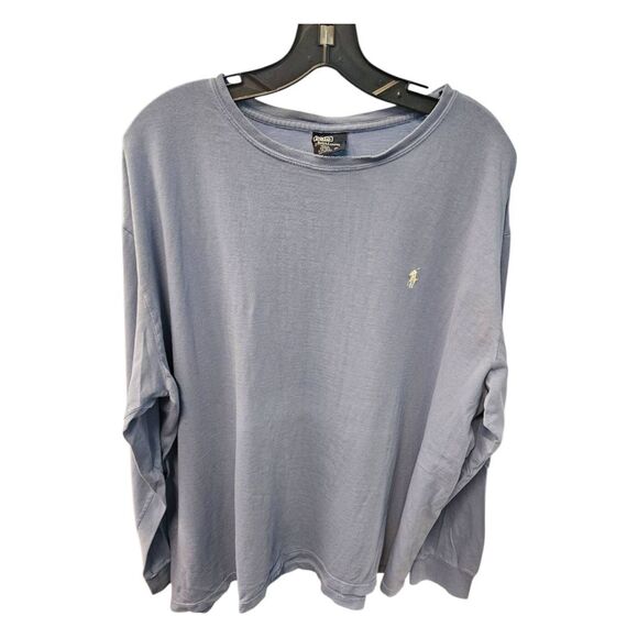Polo By Ralph Lauren Vintage 90's Perwinkle Blue Long Sleeve Shirt Mens size XL - Picture 2 of 9
